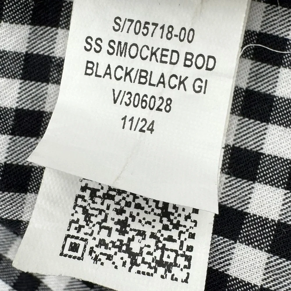 OLD NAVY NWT Women's 2X Black White Gingham Waist-Defined Puff-Sleeve Mini Dress - Picture 7 of 10